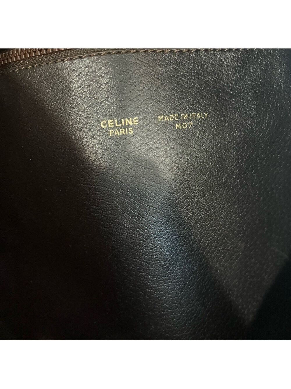 CELINE BROWN MACADAM COATED CANVAS JUMBO ZIPPERED TOTE - Picture 12 of 16